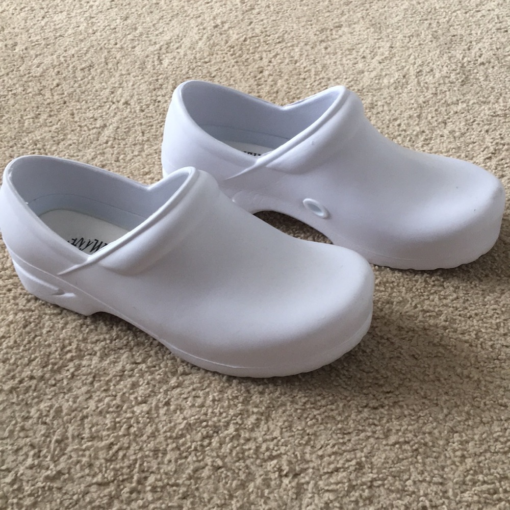 White Leather Nursing Shoes
